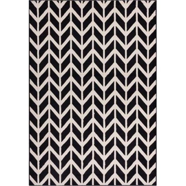 Well Woven Well Woven 85237 Miami Bourban Chevron Rug; Black - 8 ft. 2 in. x 9 ft. 10 in. 85237